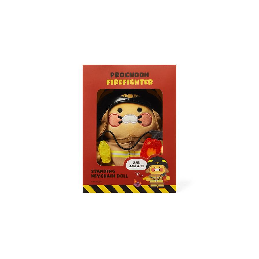 Kakao Friends - PROCHOON Firefighter Standing Doll Keychain (Choonsik)