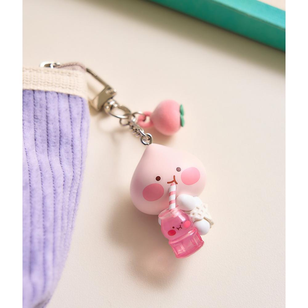 Kakao Friends - Peach Fresh Juice Figure Keyring (Little Apeach)