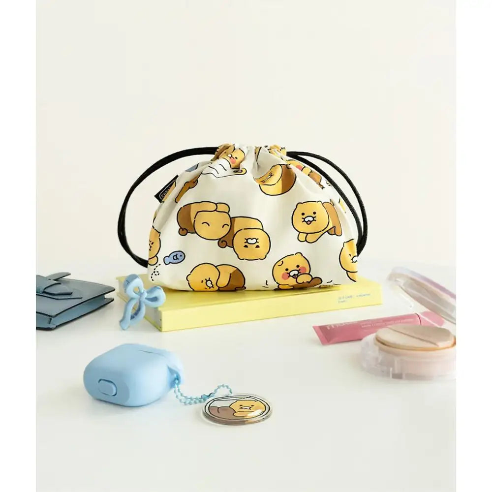 Kakao Friends - Choonsik Ordinary Pattern String Pouch - Kakao Friends - Pouches - Harumio