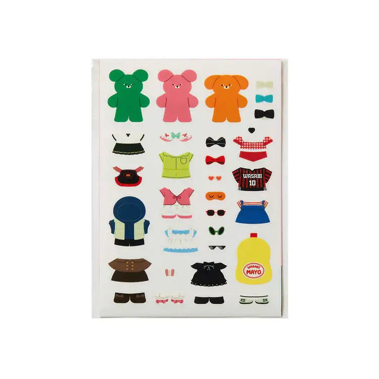 Kakao Friends - Wasabi Bear Dress Up Sticker