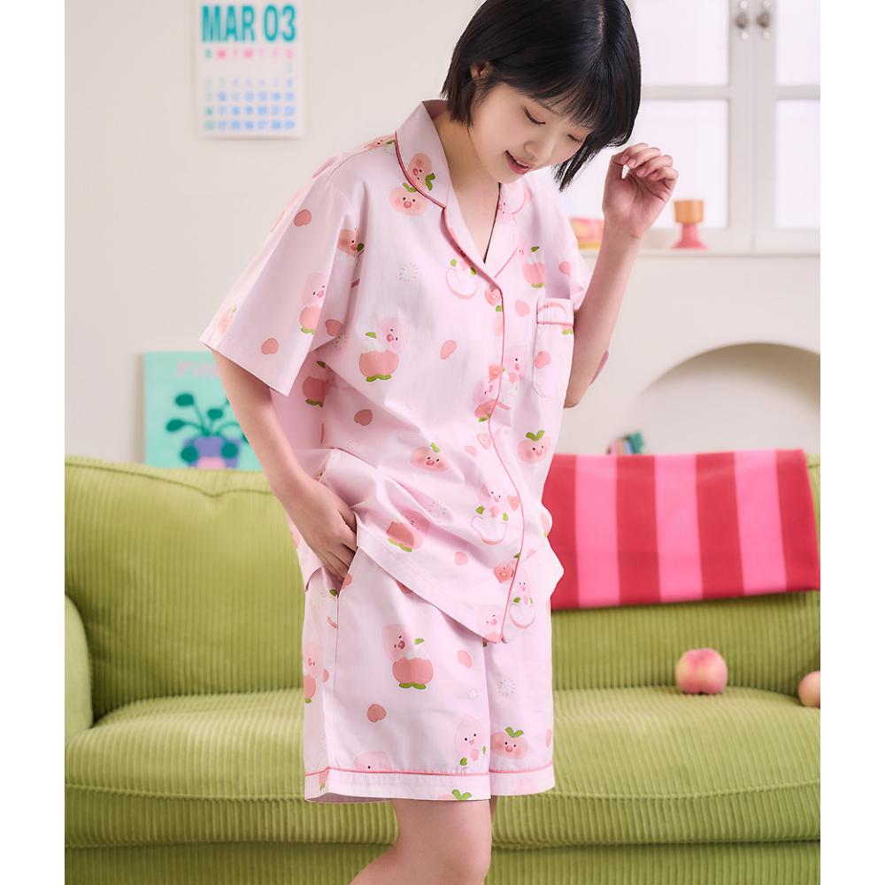 Kakao Friends - Peach Fresh Lovely Women's Pajamas (Little Apeach)