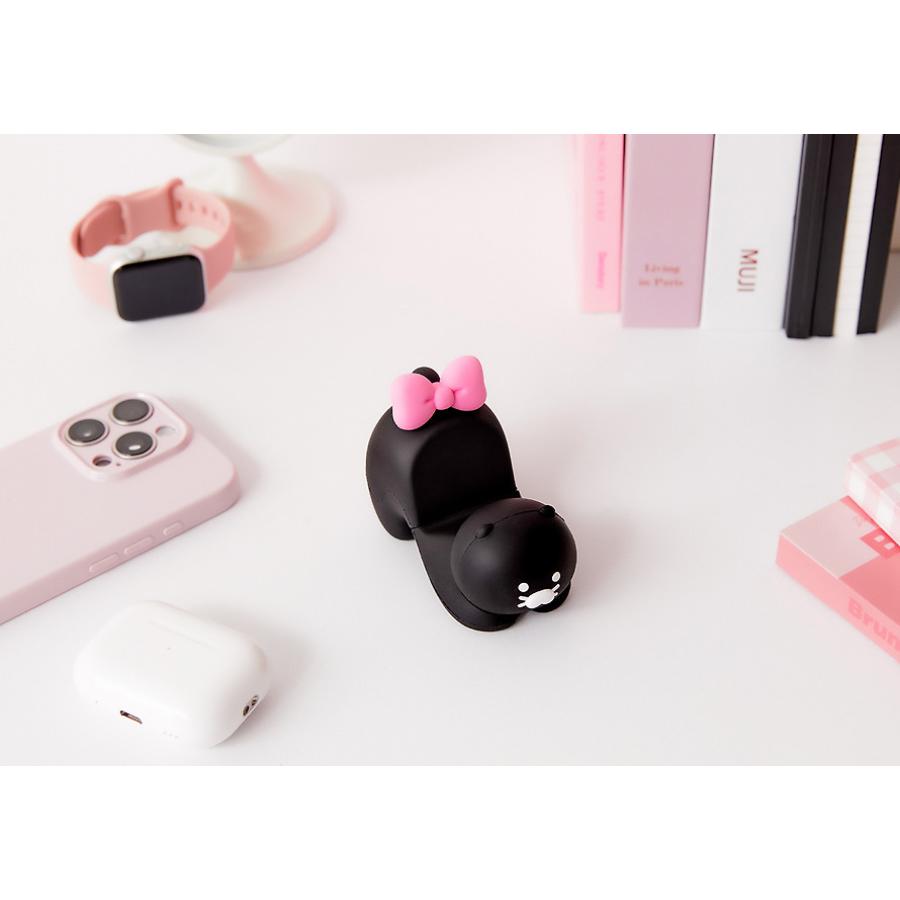 Kakao Friends - Black Choon Cell Phone Holder Figure (Choonsik)