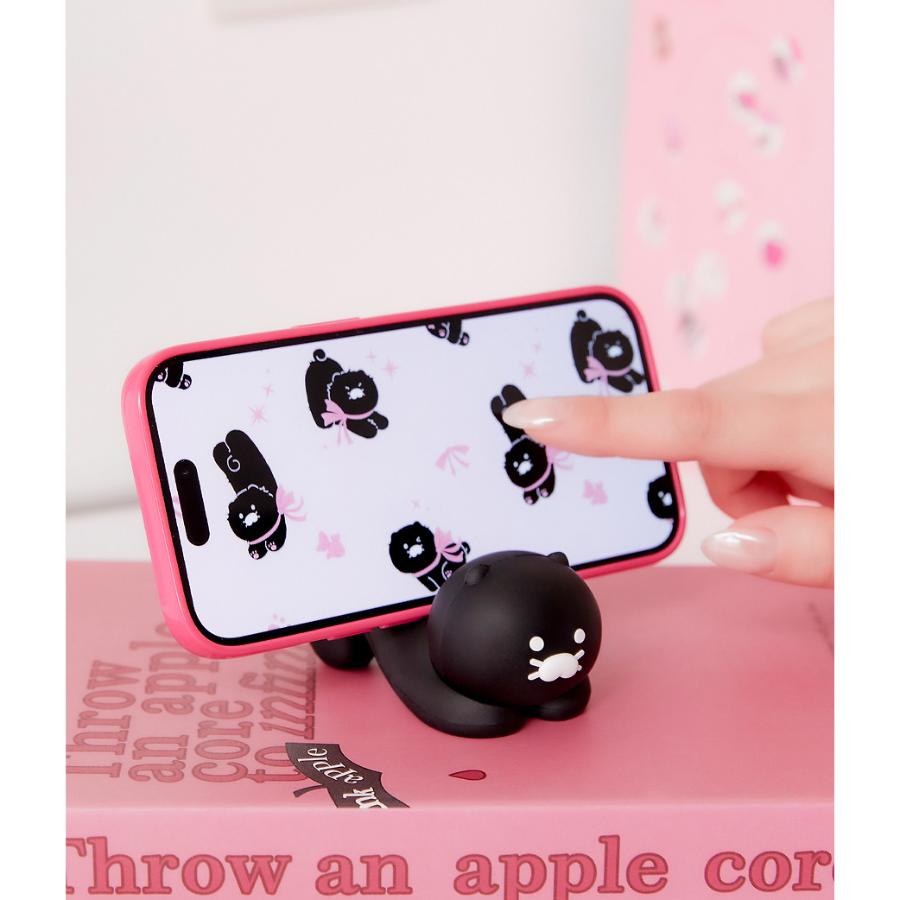 Kakao Friends - Black Choon Cell Phone Holder Figure (Choonsik)