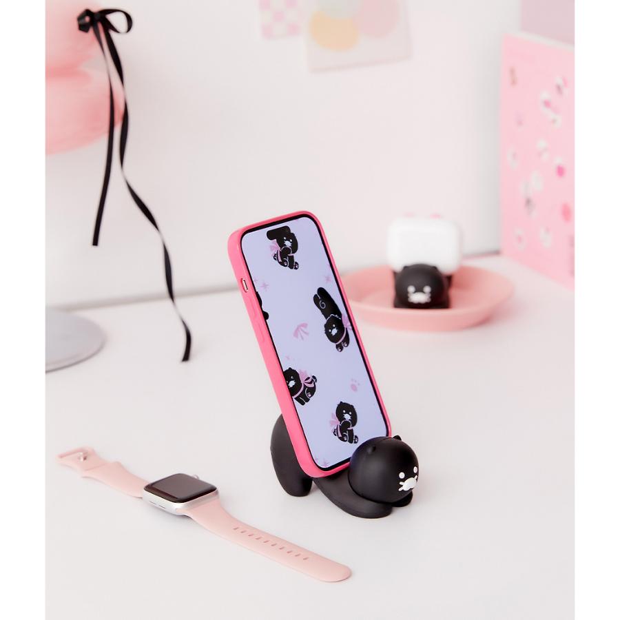 Kakao Friends - Black Choon Cell Phone Holder Figure (Choonsik)