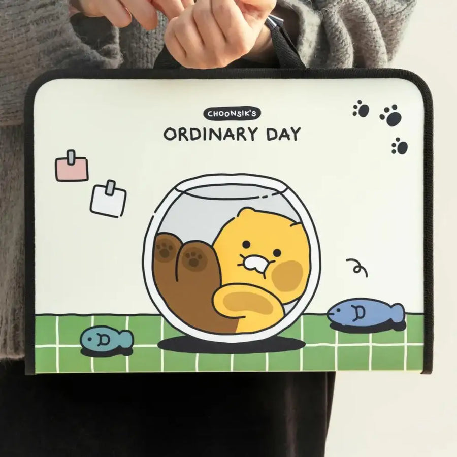 Kakao Friends - Choonsik Ordinary Handle Zipper File - Kakao Friends - Zipper File - Harumio