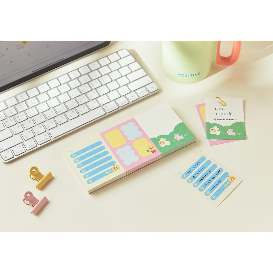 Kakao Friends - Friends Green Life Choonsik 3-Tier Memo Pad (Horizontal)