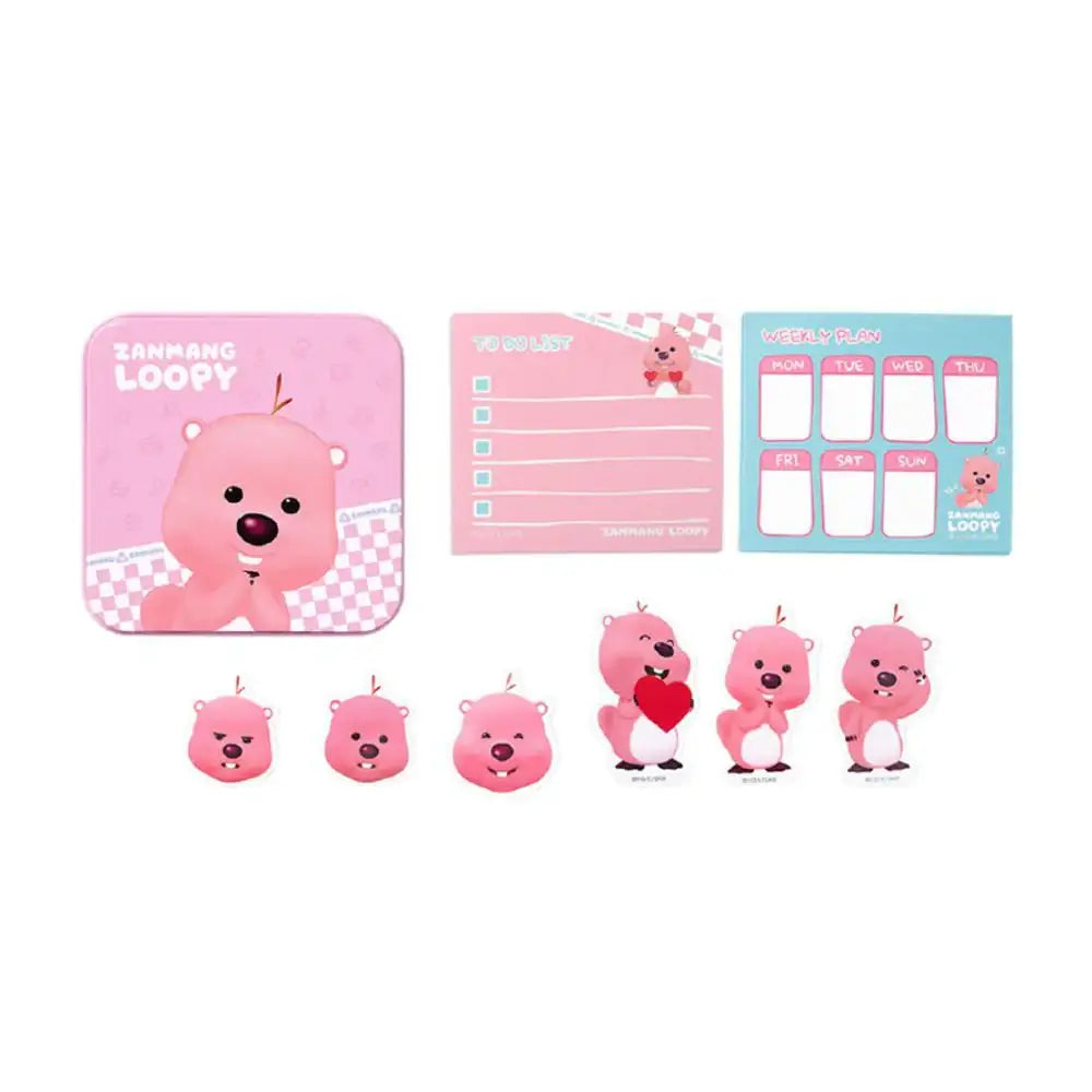 Kakao Friends x Zanmang Loopy - Tin Case & Planner Memo Paper Set - Kakao Friends - Tin Case - Harumio