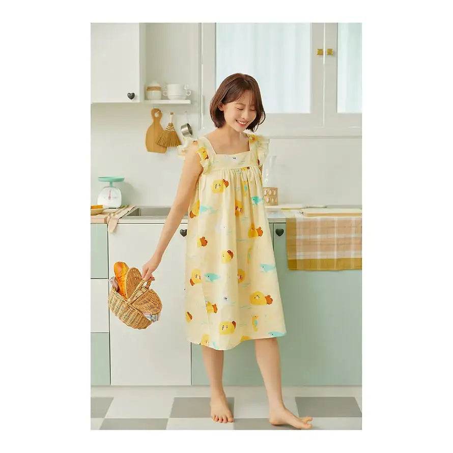 Apricot Studios x Kakao Friends - Choonsik Sleeveless One-Piece Dress - Kakao Friends - Pajamas - Harumio