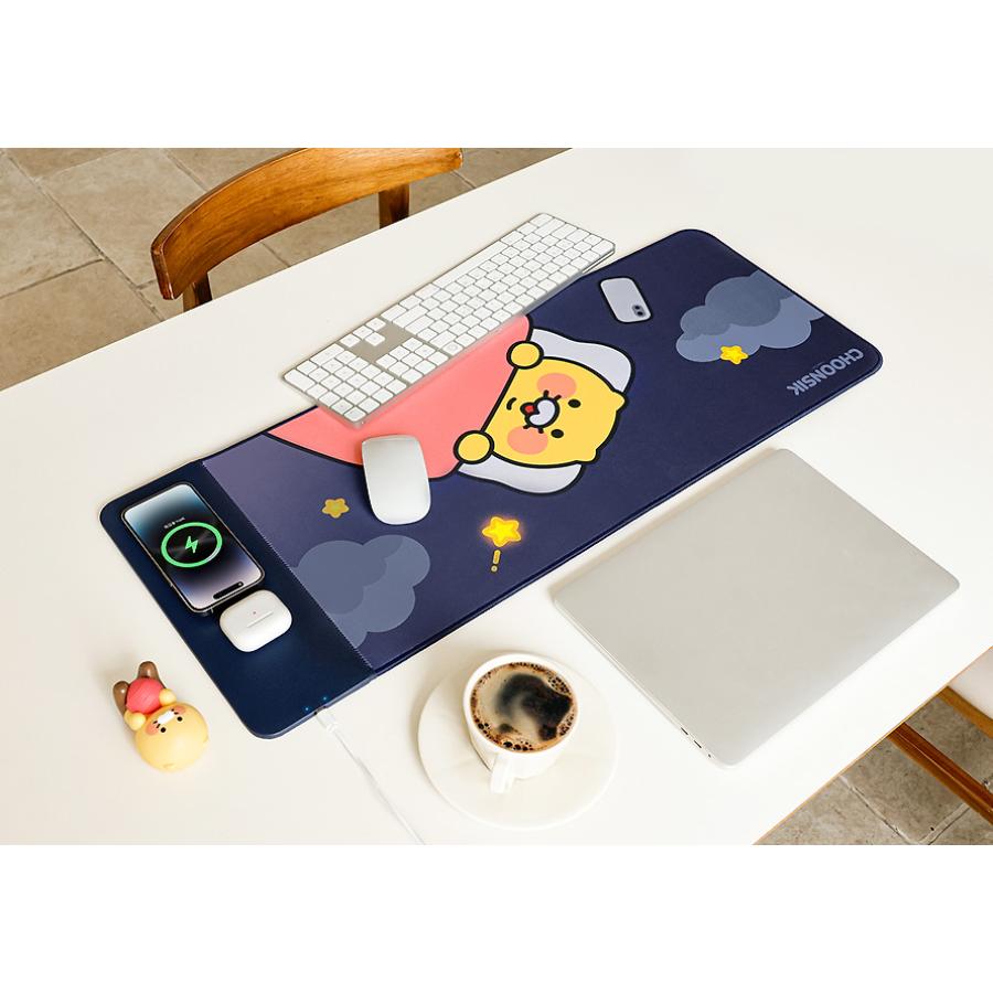 Kakao Friends - Choonsik Navy Wireless Charging Desk Pad