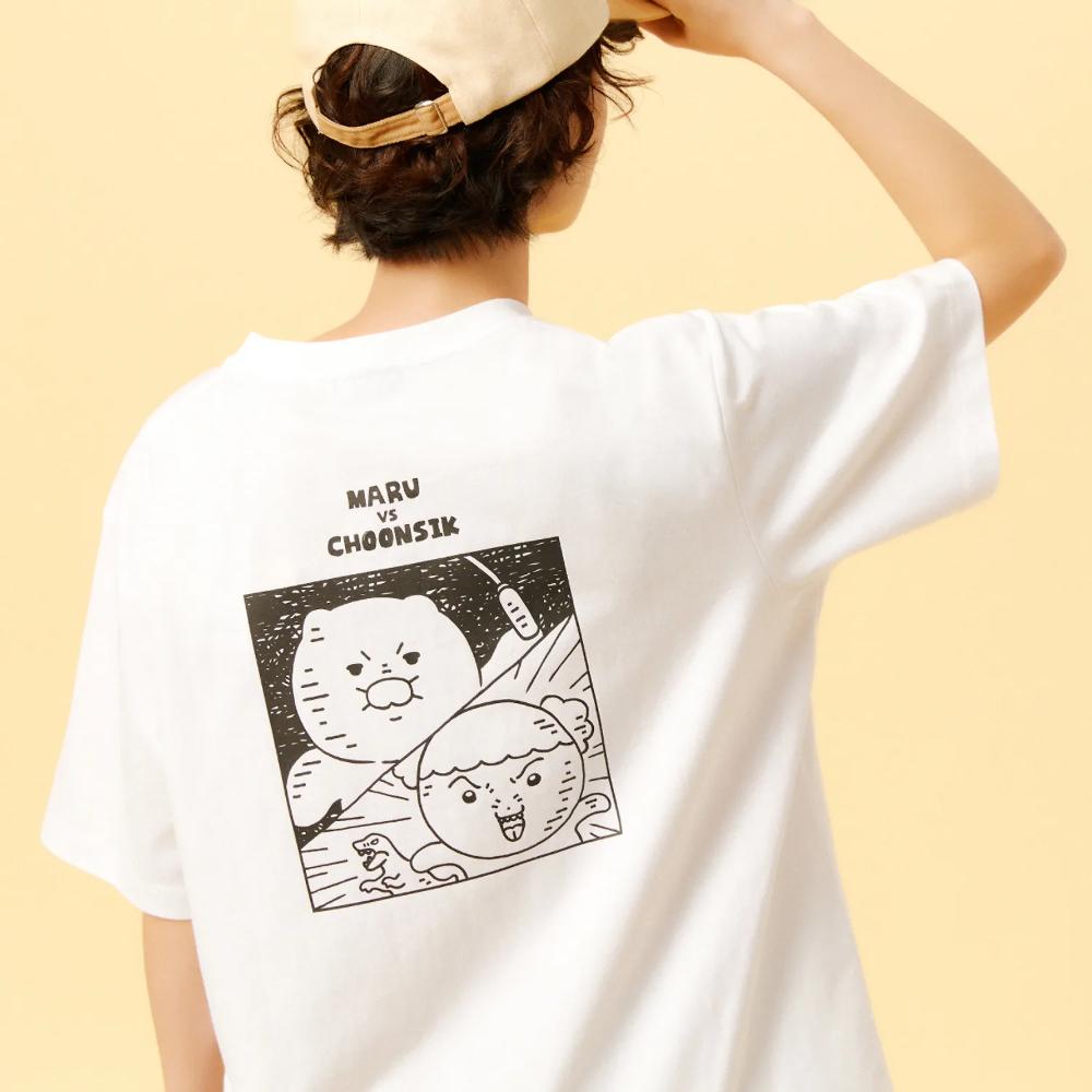 Maru Is a Puppy x Kakao Friends - Choonsik Short Sleeve T-Shirt