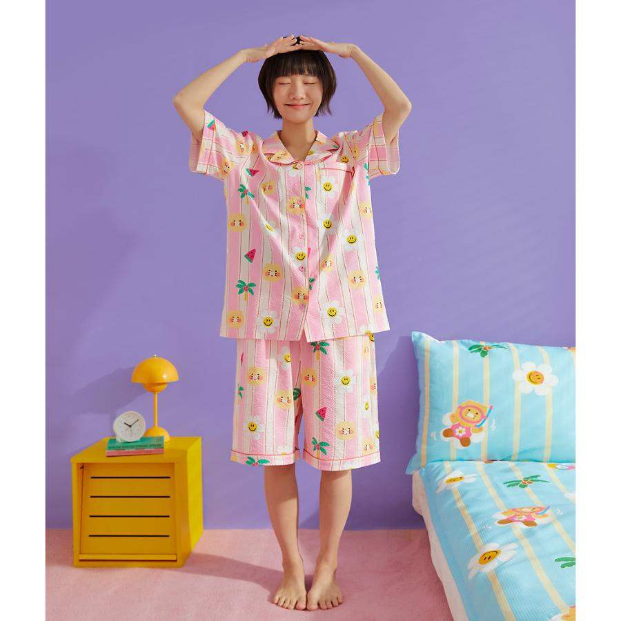 Wiggle Wiggle x Kakao Friends - Choonsik Cooling Pajamas Set (Pink) - Wiggle Wiggle x Kakao Friends - Pajama Set - Harumio