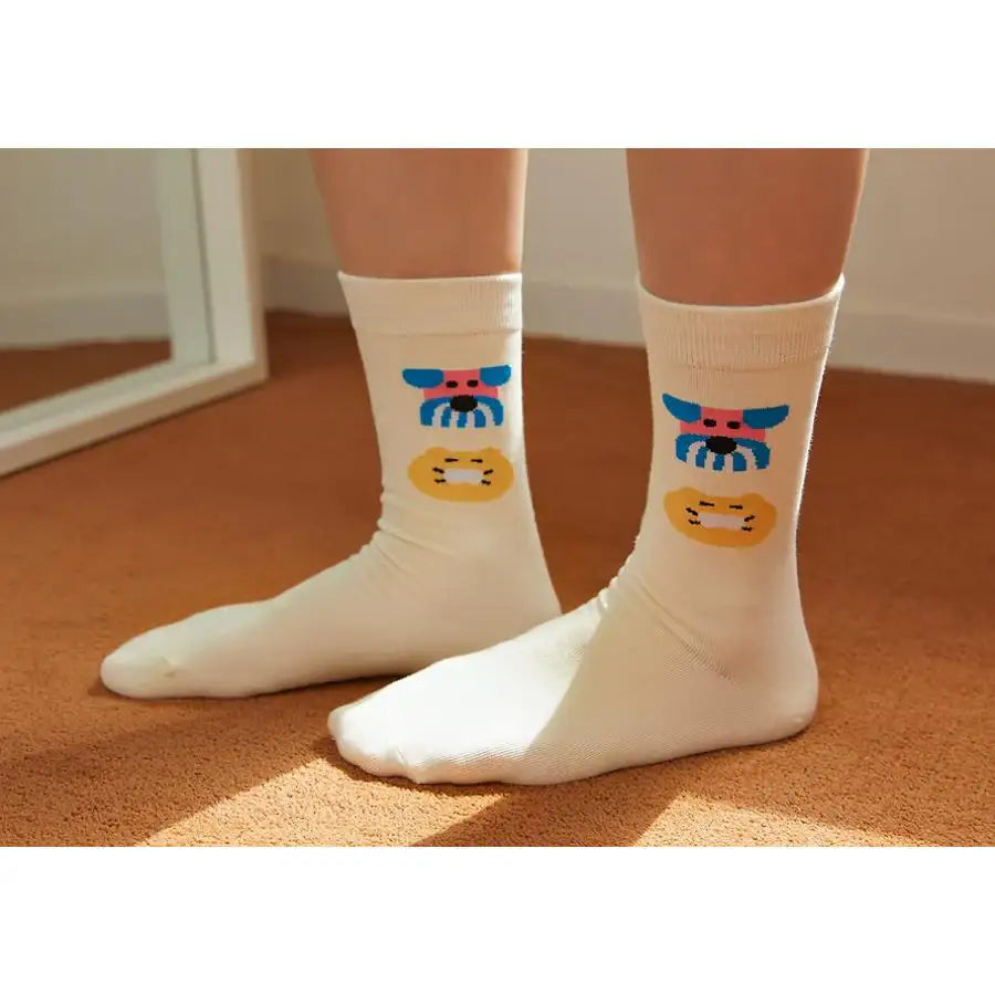 Daye Kim x Kakao Friends - Choonsik Ivory Socks - Daye Kim x Kakao Friends - Socks - Harumio