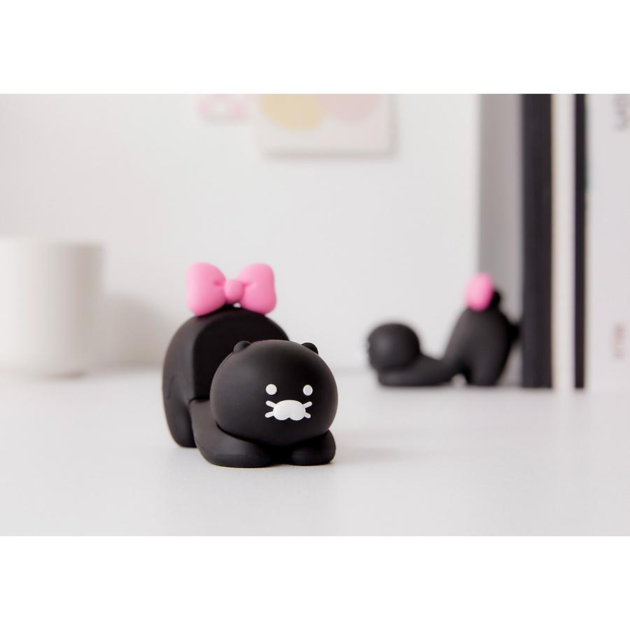 Kakao Friends - Black Choon Cell Phone Holder Figure (Choonsik)