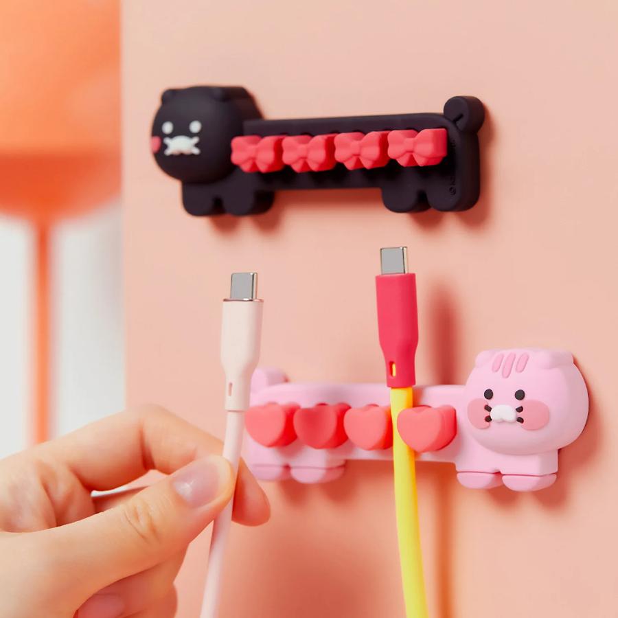 Kakao Friends - Black Choon Cable Holder 2-Piece Set (Choonsik)