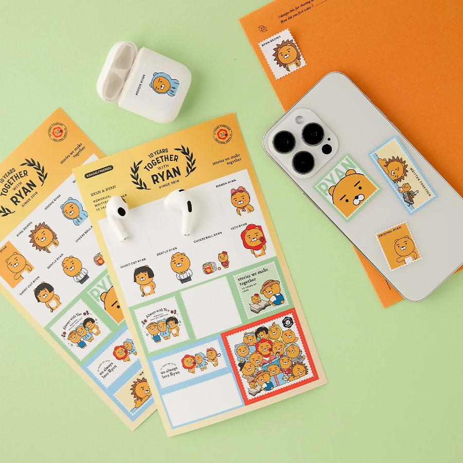 Kakao Friends - Ryan 10th Anniversary Commemorative Stamp Sticker