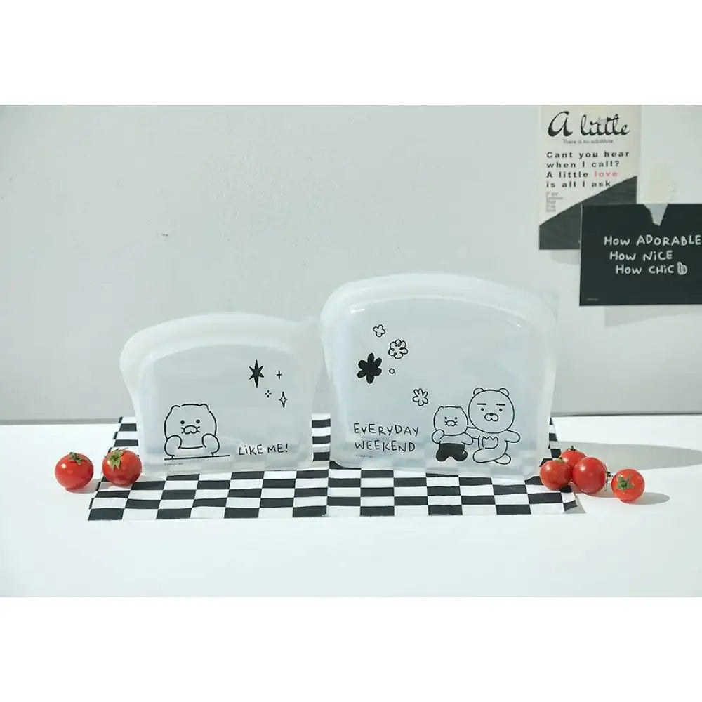 Kakao Friends - Doodle Doodle Silicone Zipper Bag Set (Ryan & Choonsik) - Kakao Friends - Zipper Bag - Harumio