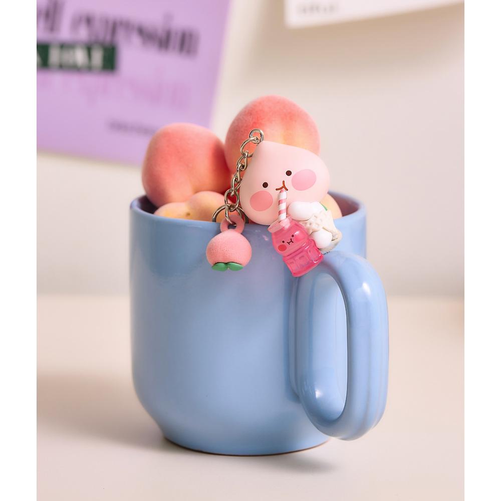 Kakao Friends - Peach Fresh Juice Figure Keyring (Little Apeach)