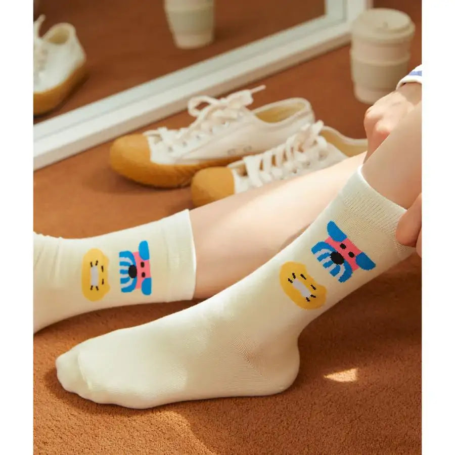 Daye Kim x Kakao Friends - Choonsik Ivory Socks - Daye Kim x Kakao Friends - Socks - Harumio