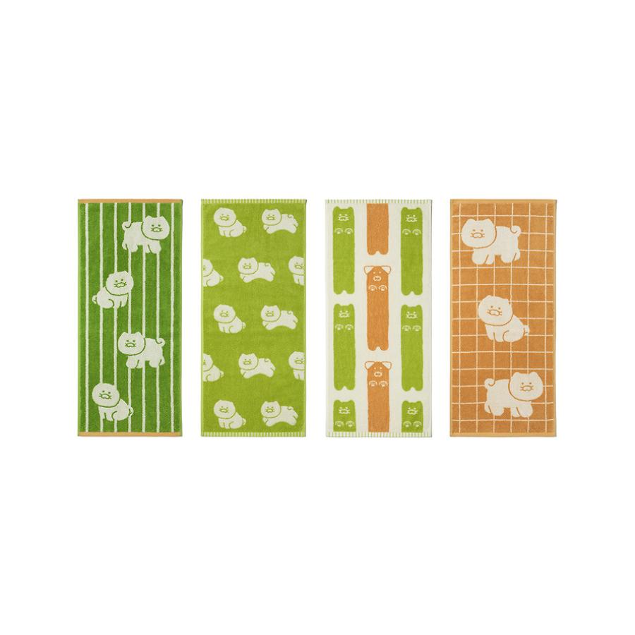 Kakao Friends - FRIENDAY Face Towel 4-Piece Set Green & Mocha (Choonsik)