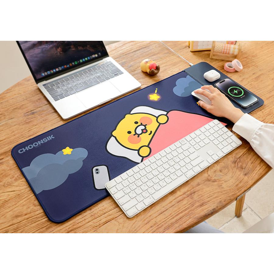 Kakao Friends - Choonsik Navy Wireless Charging Desk Pad