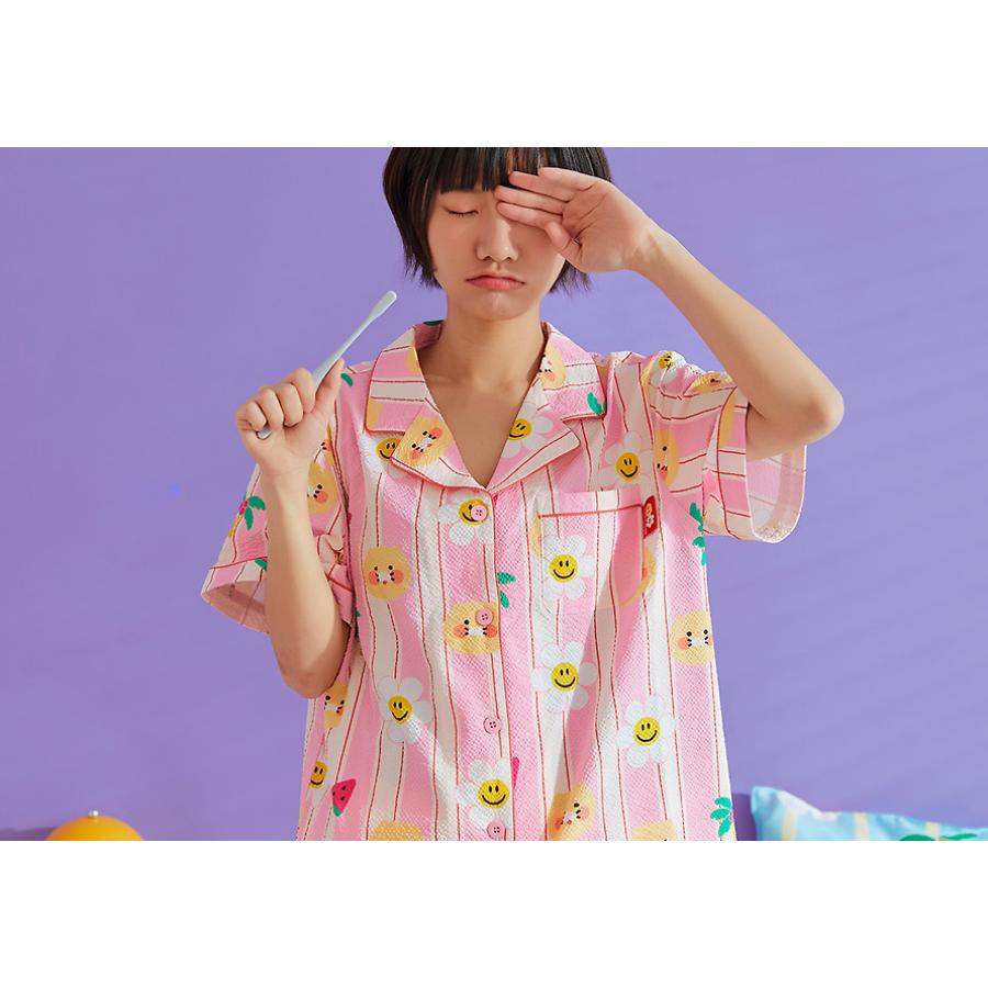 Wiggle Wiggle x Kakao Friends - Choonsik Cooling Pajamas Set (Pink) - Wiggle Wiggle x Kakao Friends - Pajama Set - Harumio