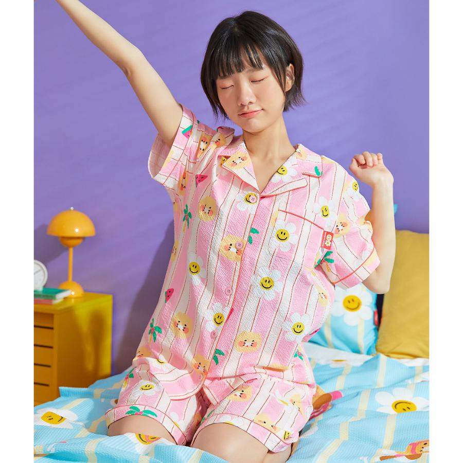Wiggle Wiggle x Kakao Friends - Choonsik Cooling Pajamas Set (Pink) - Wiggle Wiggle x Kakao Friends - Pajama Set - Harumio