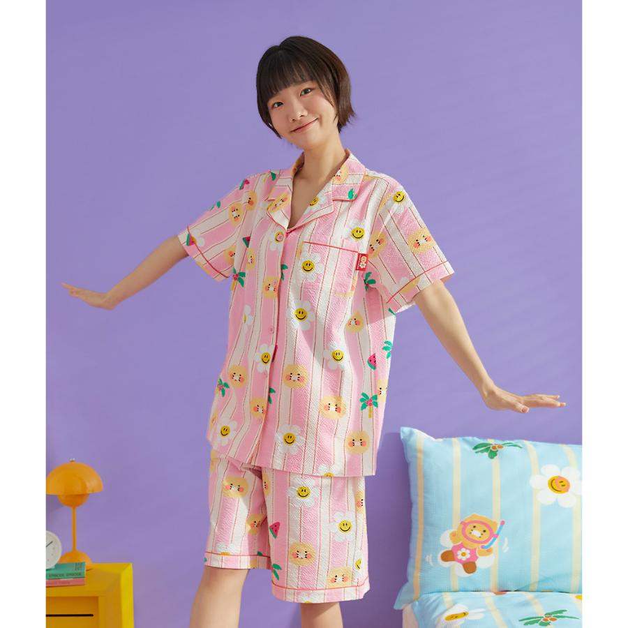 Wiggle Wiggle x Kakao Friends - Choonsik Cooling Pajamas Set (Pink) - Wiggle Wiggle x Kakao Friends - Pajama Set - Harumio