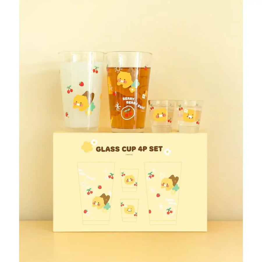 Kakao Friends - Choonsik Glass Cup 4P Set - Kakao Friends - Glass Cup - Harumio