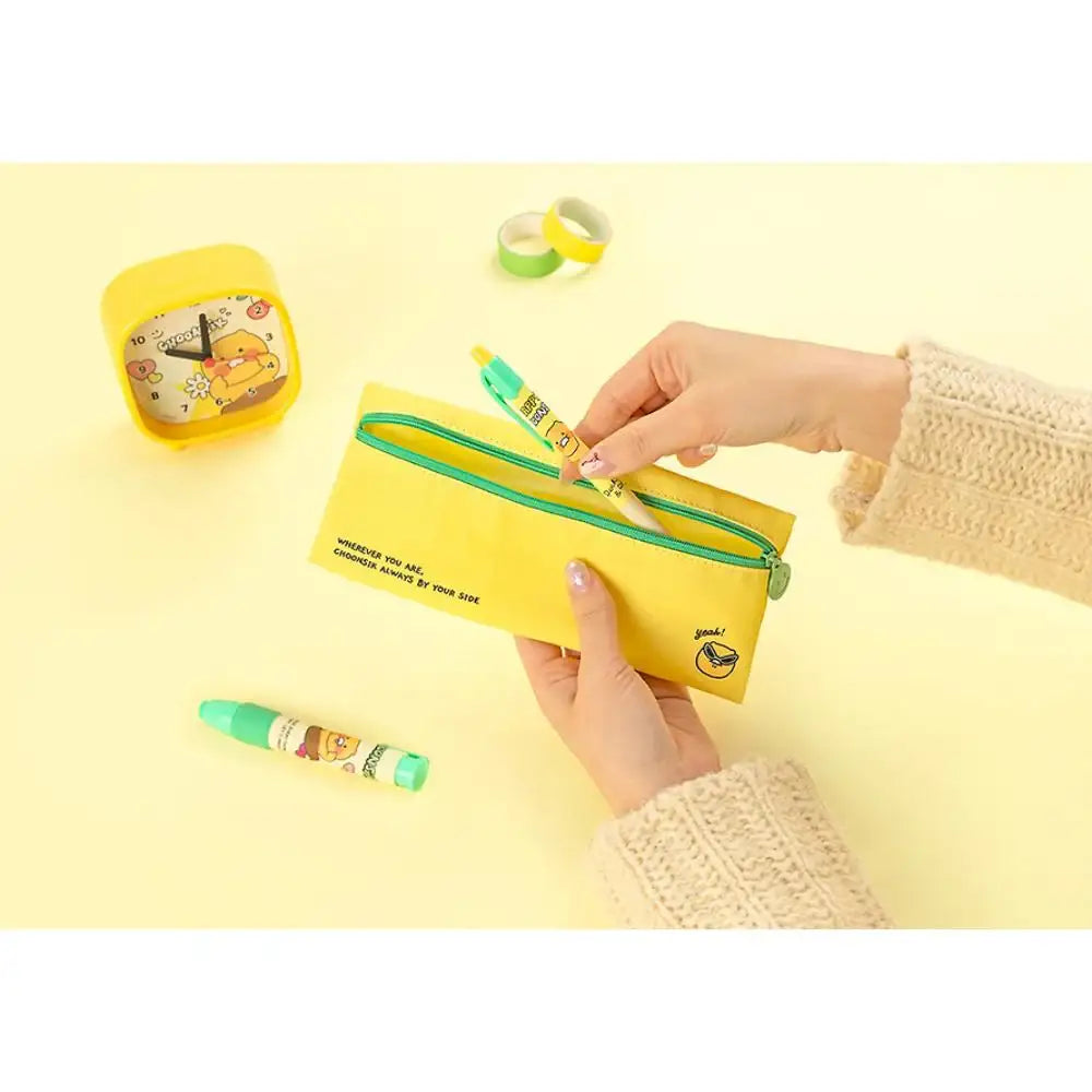 Kakao Friends - Seichee's Choonsik Fabric Flat Pencil Case - Kakao Friends - Pencil Case - Harumio