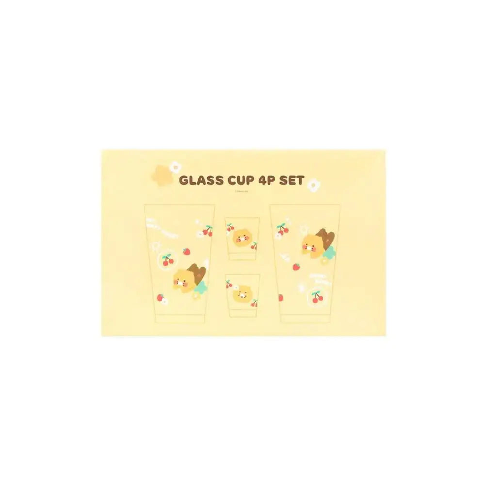 Kakao Friends - Choonsik Glass Cup 4P Set - Kakao Friends - Glass Cup - Harumio