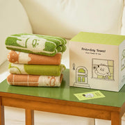 Kakao Friends - FRIENDAY Face Towel 4-Piece Set Green & Mocha (Choonsik)