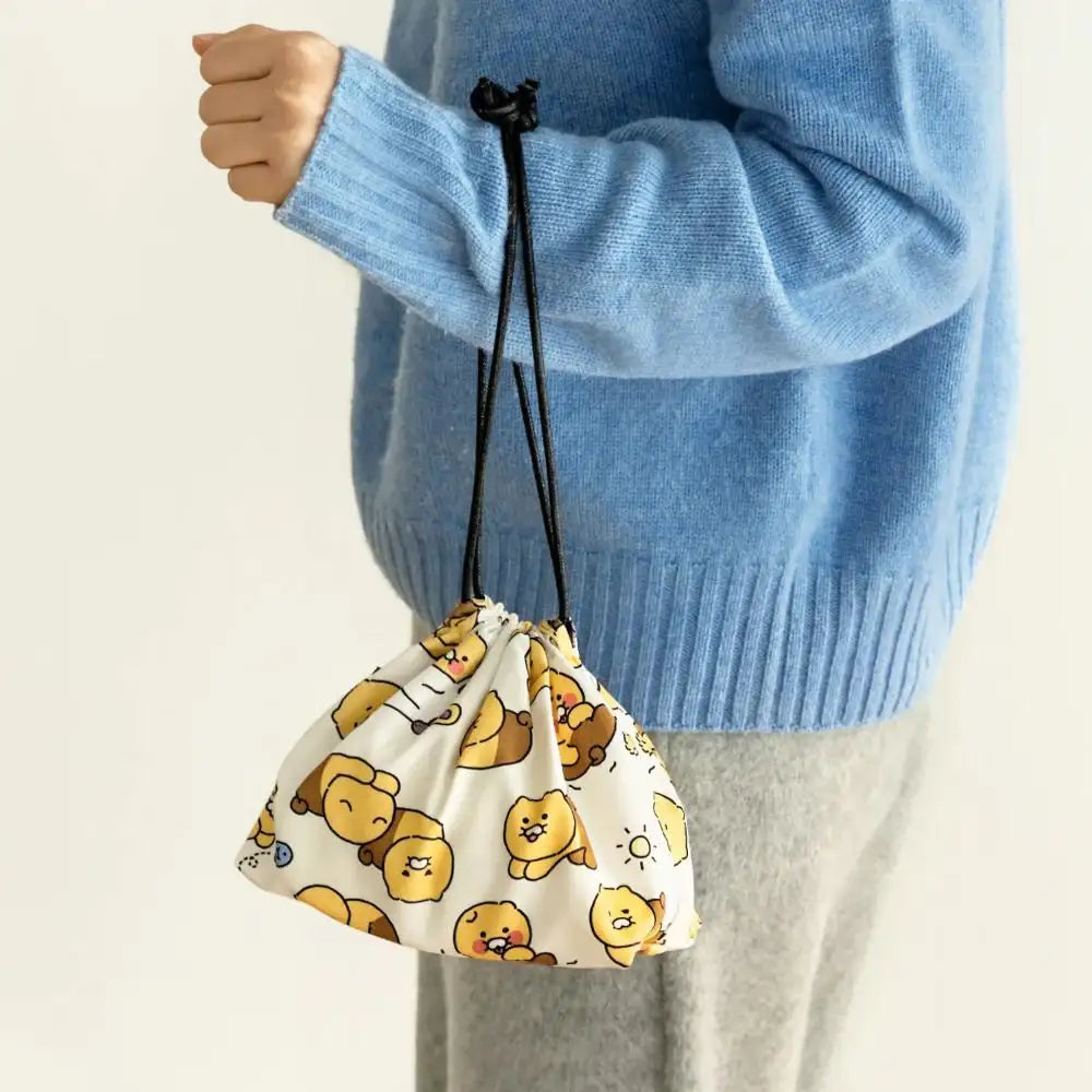 Kakao Friends - Choonsik Ordinary Pattern String Pouch - Kakao Friends - Pouches - Harumio