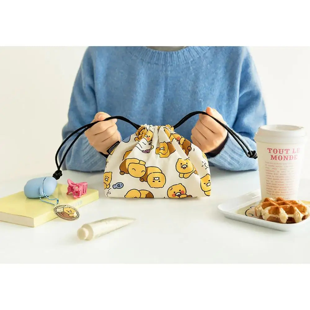 Kakao Friends - Choonsik Ordinary Pattern String Pouch - Kakao Friends - Pouches - Harumio