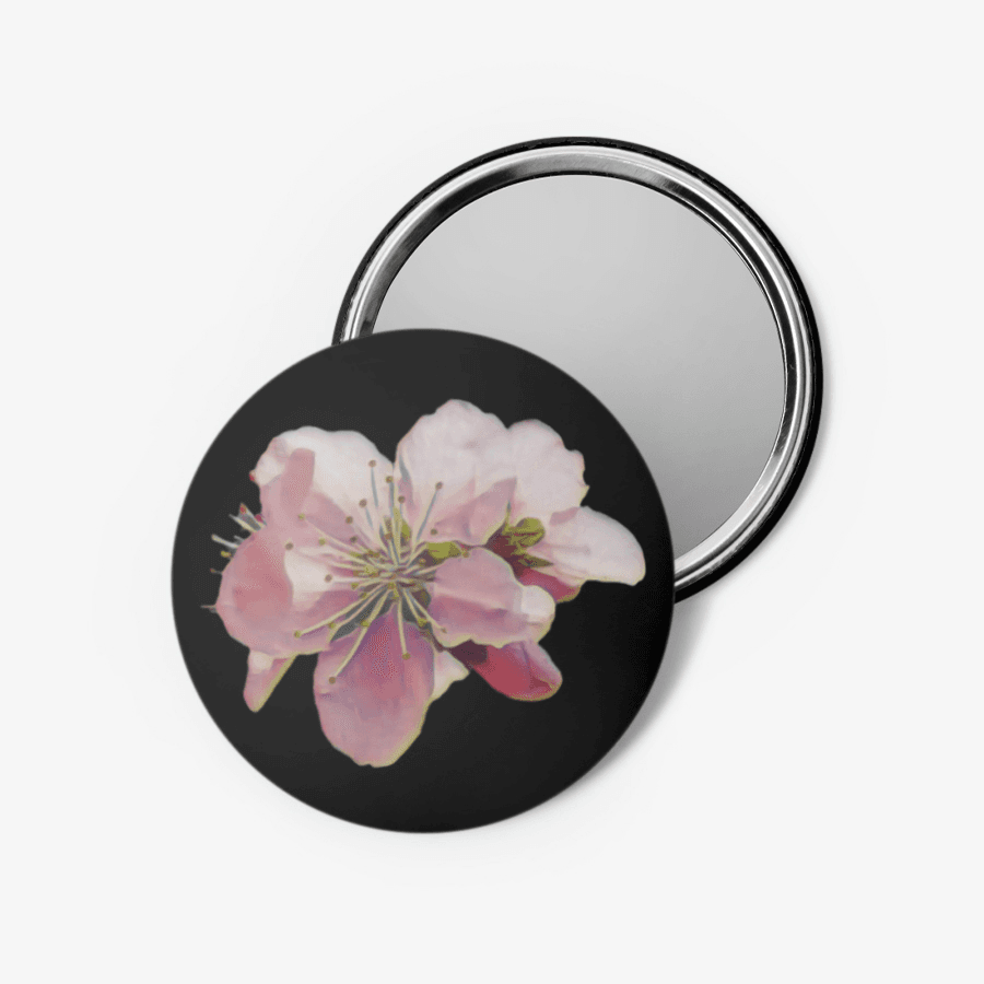 Dd Kkim - Night Cherry Blossom Mirror Button - Marpple Shop - Mirror - Harumio