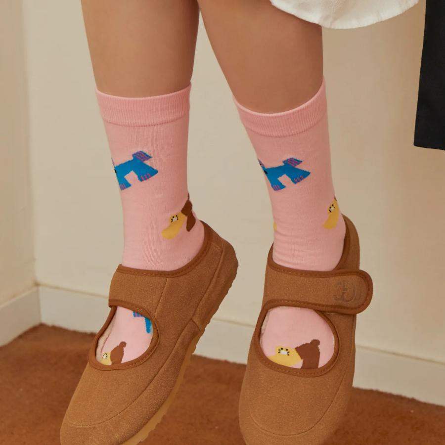 Daye Kim x Kakao Friends - Choonsik Pink Socks - Daye Kim x Kakao Friends - Socks - Harumio