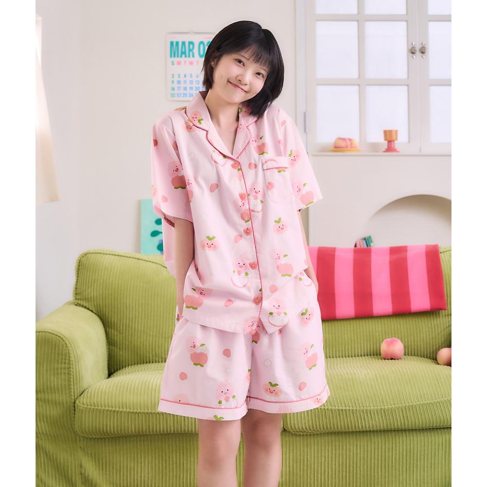 Kakao Friends - Peach Fresh Lovely Women's Pajamas (Little Apeach)