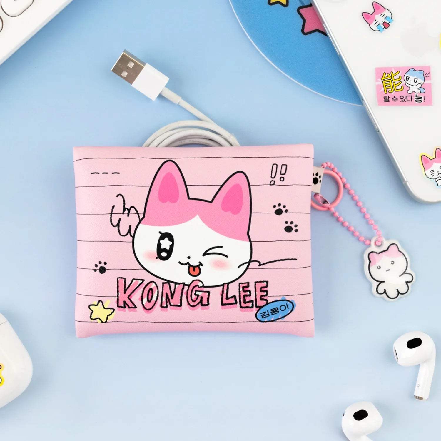 Kakao Friends - GOLGOLZ Mini Pouch & Keyring Set (Kong Lee) - Kakao Friends - Pouch - Harumio