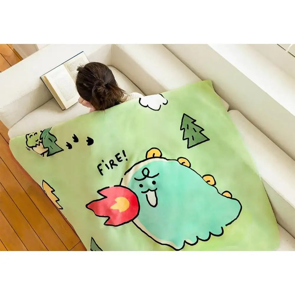 Kakao Friends - Jordy Dino Large Fleece Blanket - Kakao Friends - Blanket - Harumio