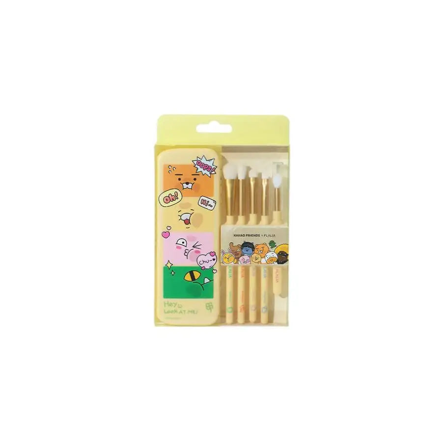 FLALIA x Kakao Friends - Hey Look At Me Lip & Eye Brush Kit 5 Types - Kakao Friends - Makeup Brushes - Harumio