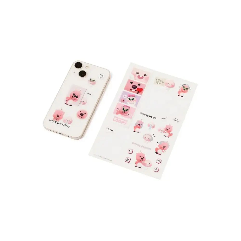 Kakao Friends x Zanmang Loopy - Apeach Transparent Sticker - Kakao Friends x Zanmang Loopy - Sticker - Harumio