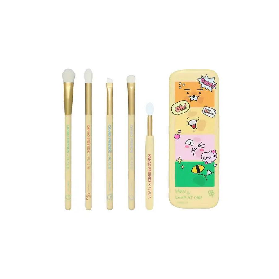 FLALIA x Kakao Friends - Hey Look At Me Lip & Eye Brush Kit 5 Types - Kakao Friends - Makeup Brushes - Harumio
