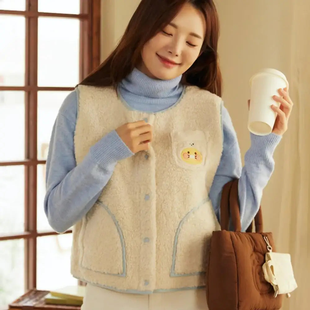 Kakao Friends - Floofy Friends Fleece Vest - Kakao Friends - Vest - Harumio