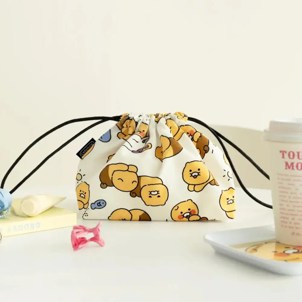 Kakao Friends - Choonsik Ordinary Pattern String Pouch - Kakao Friends - Pouches - Harumio