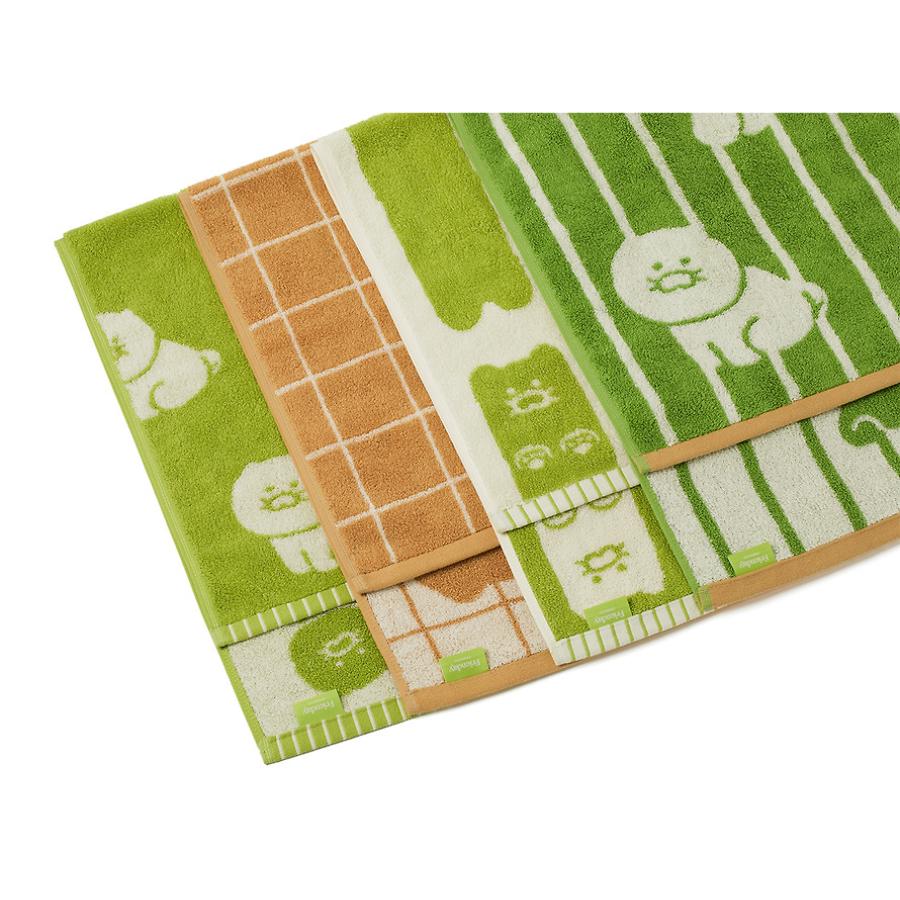 Kakao Friends - FRIENDAY Face Towel 4-Piece Set Green & Mocha (Choonsik)