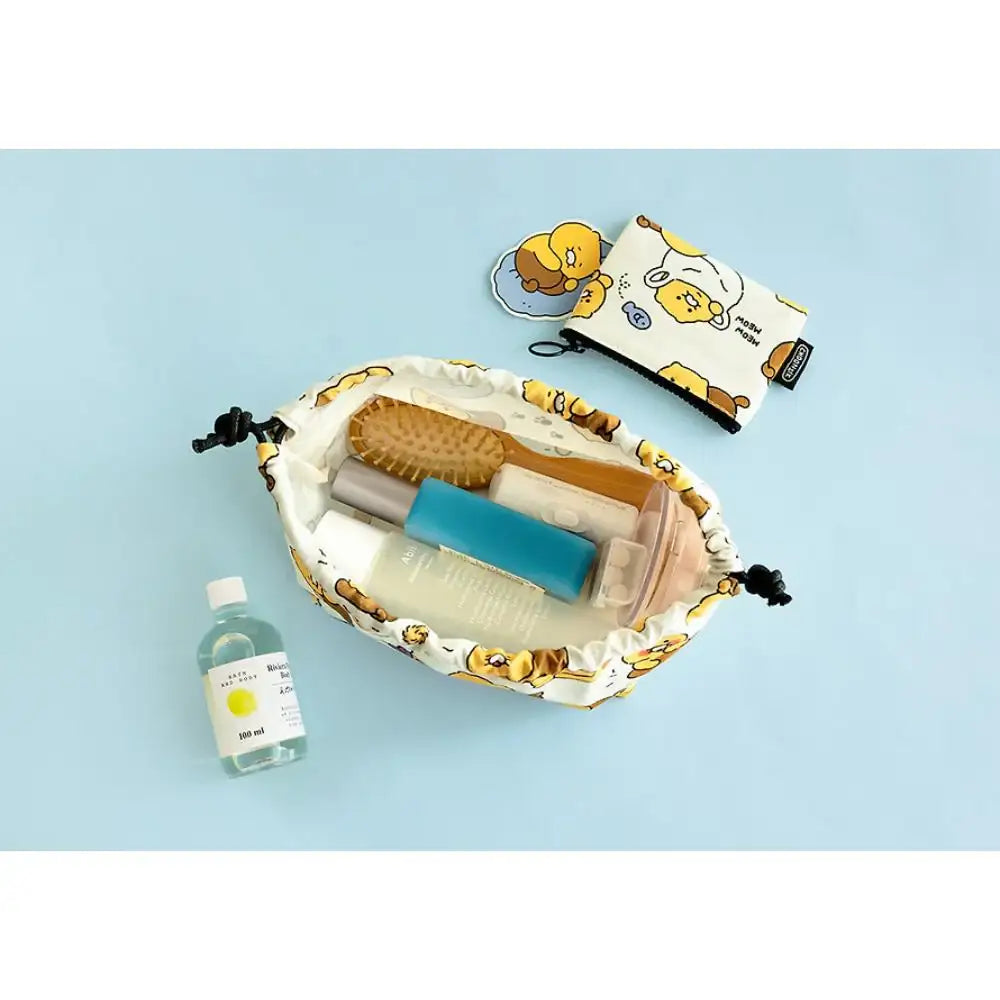 Kakao Friends - Choonsik Ordinary Pattern String Pouch - Kakao Friends - Pouches - Harumio
