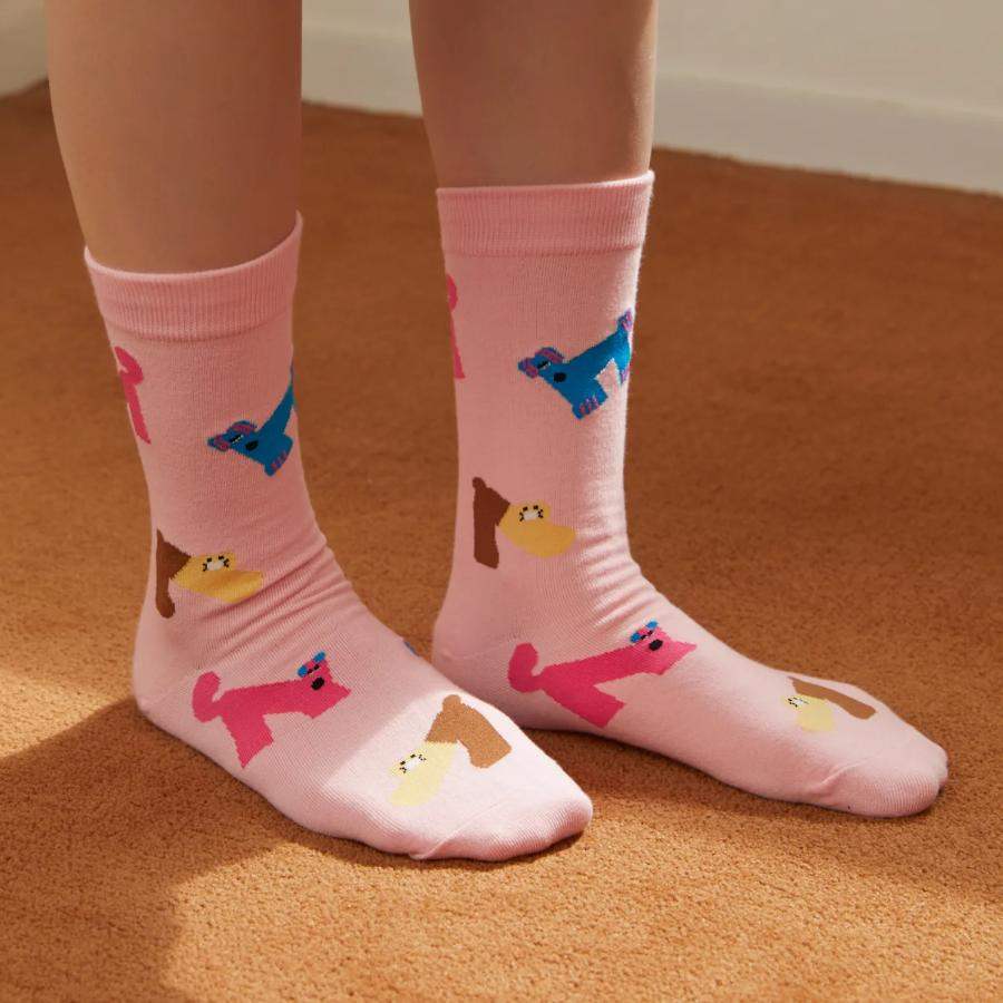 Daye Kim x Kakao Friends - Choonsik Pink Socks - Daye Kim x Kakao Friends - Socks - Harumio
