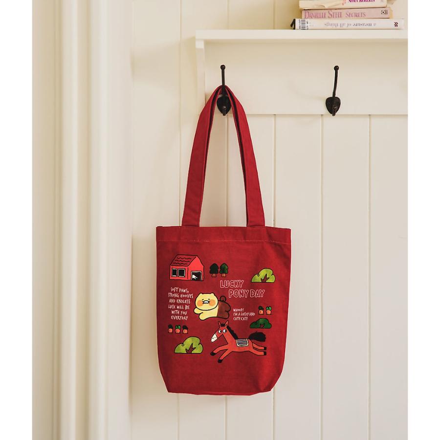 Kakao Friends - Lucky Pony Day Choonsik Burgundy Eco Bag