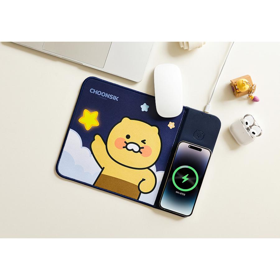 Kakao Friends - Choonsik Navy Wireless Charging Mouse Pad