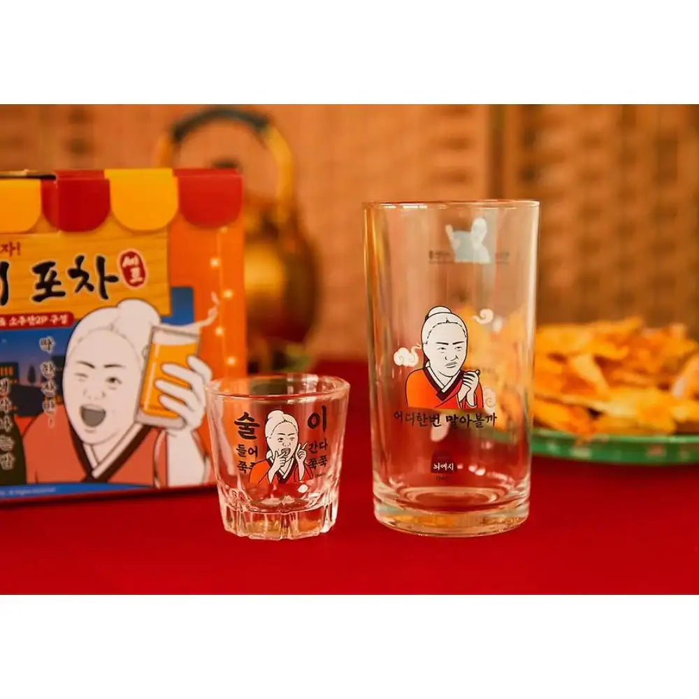 Kakao Friends - Nieshi Pocha Set (Soju Glass 2P + Somaek Glass 2P) - Kakao Friends - Glass Cup - Harumio
