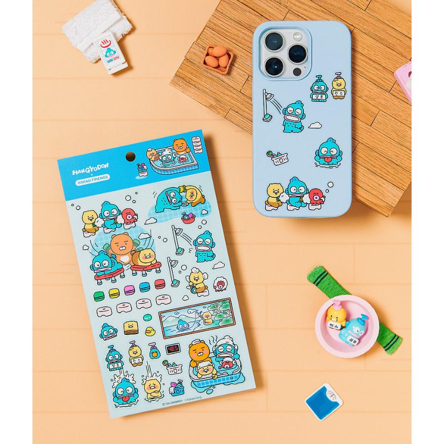 HANGYODON X Kakao Friends - Ryan & Choonsik Blue Transparent Sticker